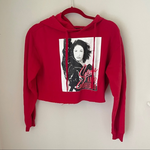 selena crop top hoodie